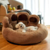 Warm Bear Paw Shape Super Soft Cushion Calm Bed - Image 9